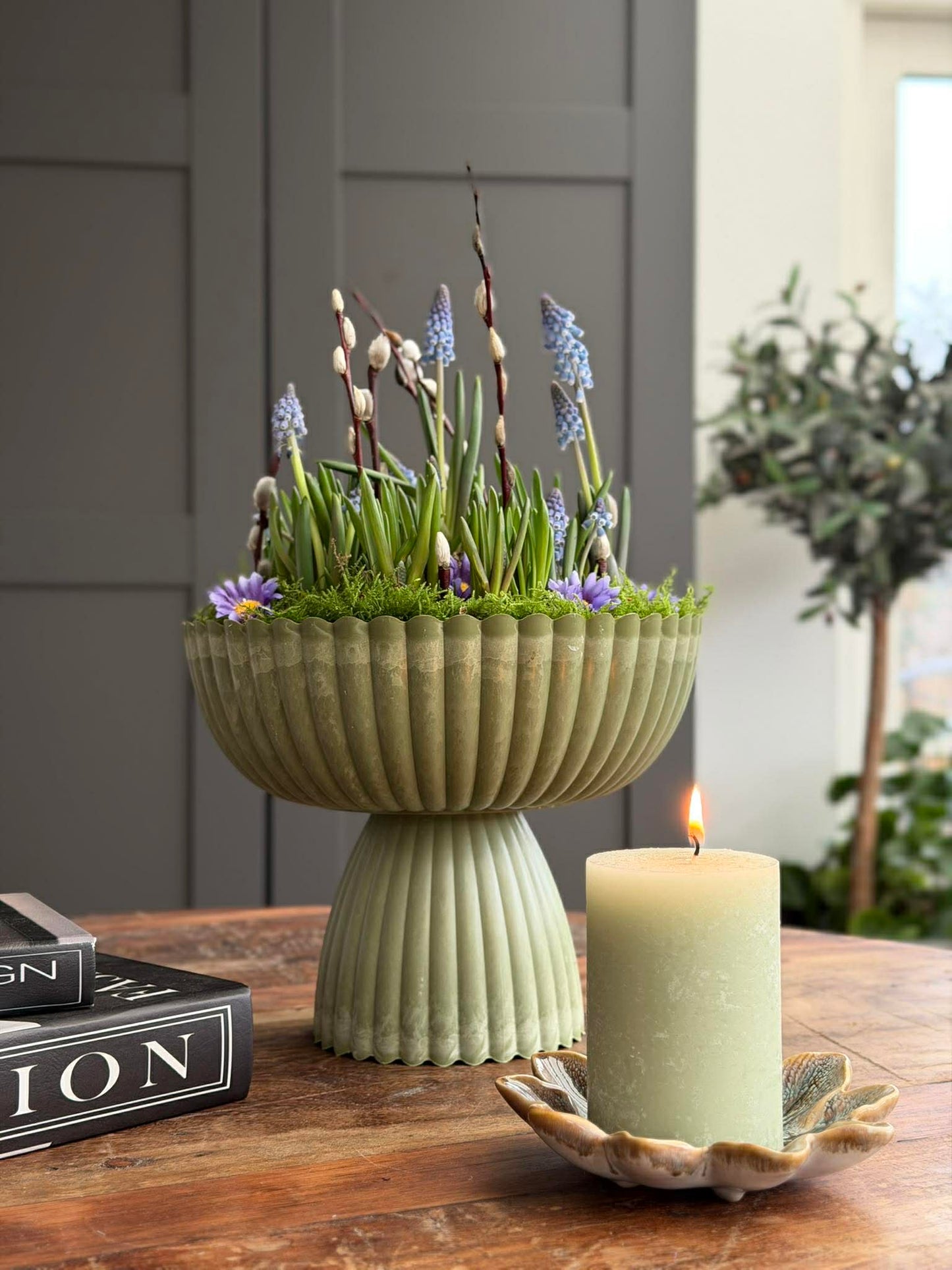 DIY opsats i beton look - Grøn