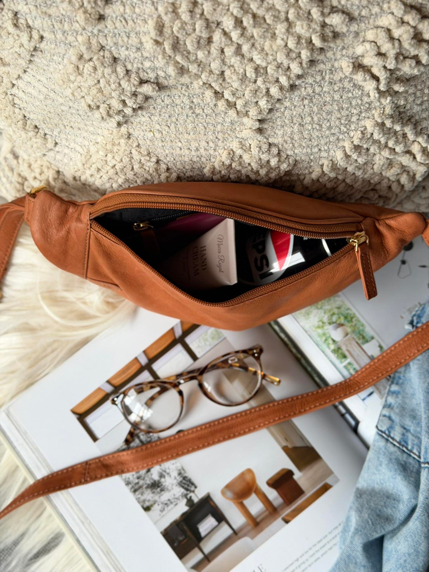 Bumbag Misse - Cognac / Gold