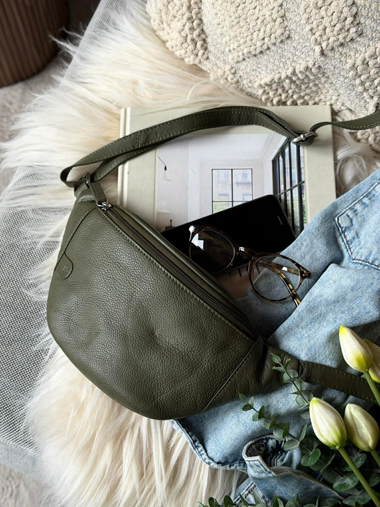 Bumbag Misse - Army / Silver