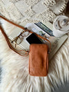 Mobiltaske Misse - Cognac / silver