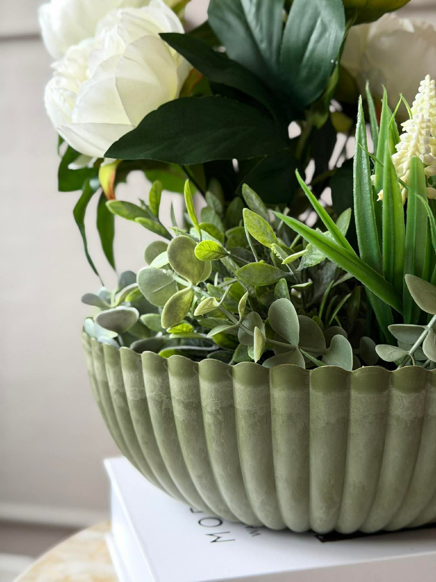 Bowl i beton look - Grøn