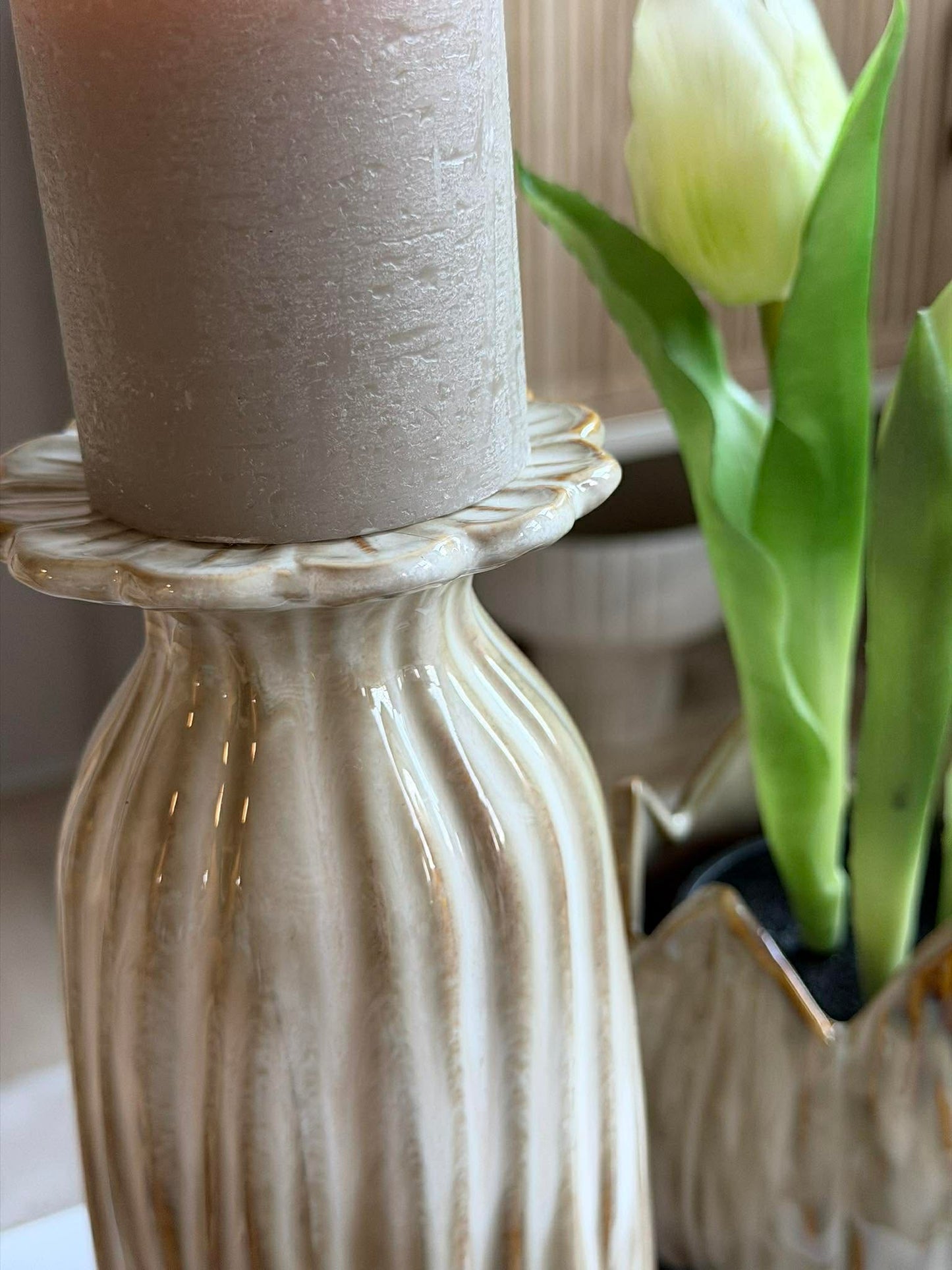 Vase flower - Beige