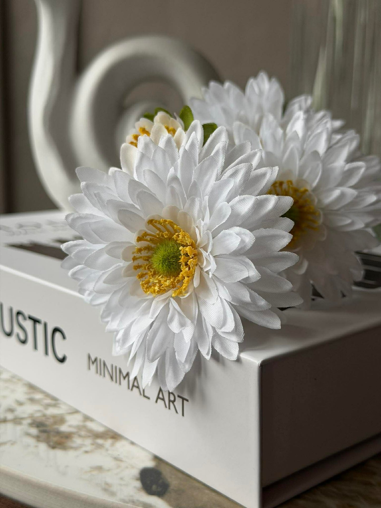 Marguerit stilk 60 cm - Hvid