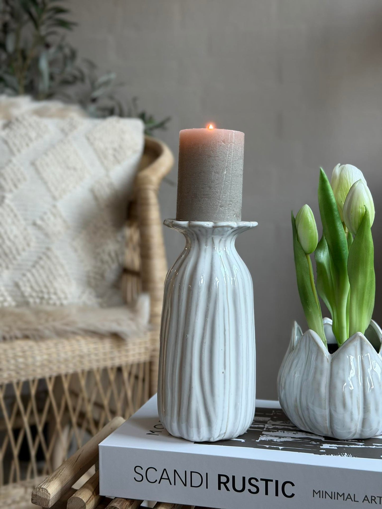 Vase flower - Hvid