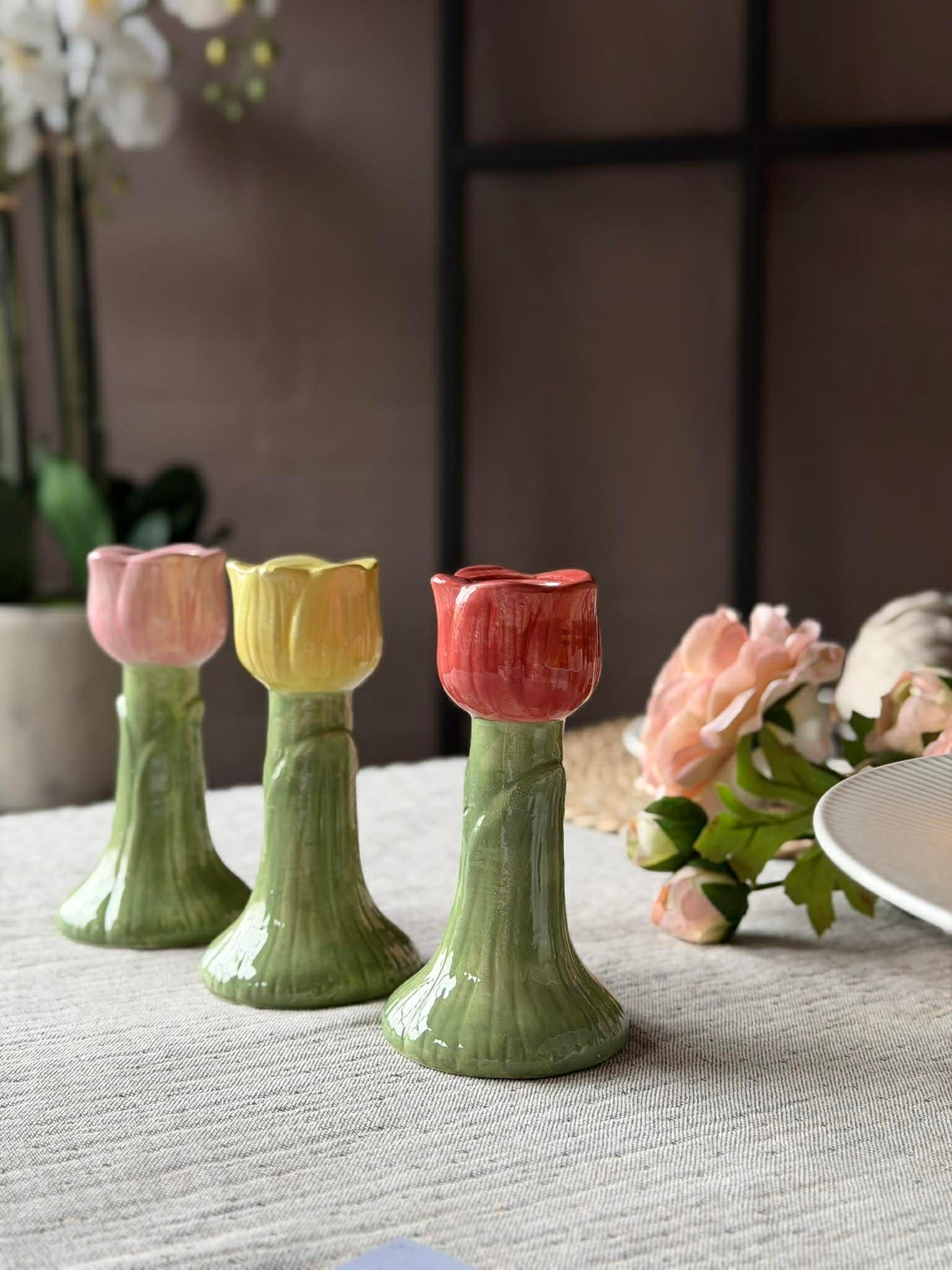 Lysestage Tulipan 14 cm - Flere farver