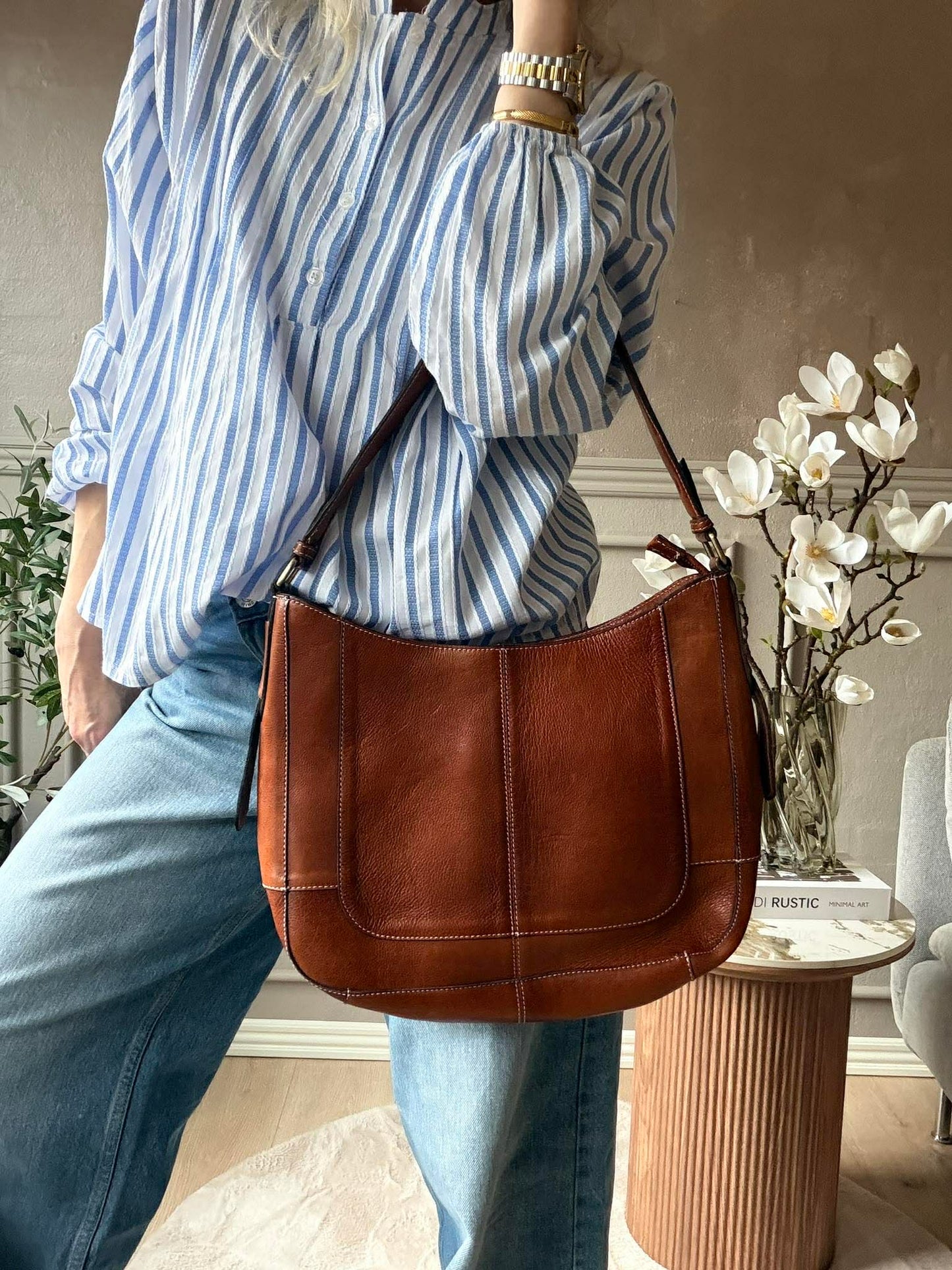 Skuldertaske Neri Small - Walnut