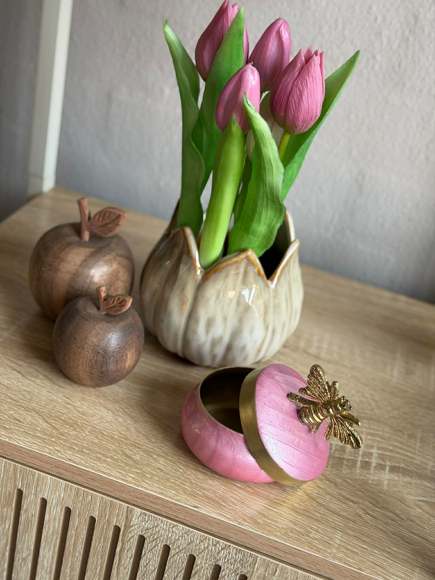Krukke med låg – Pink med Bi