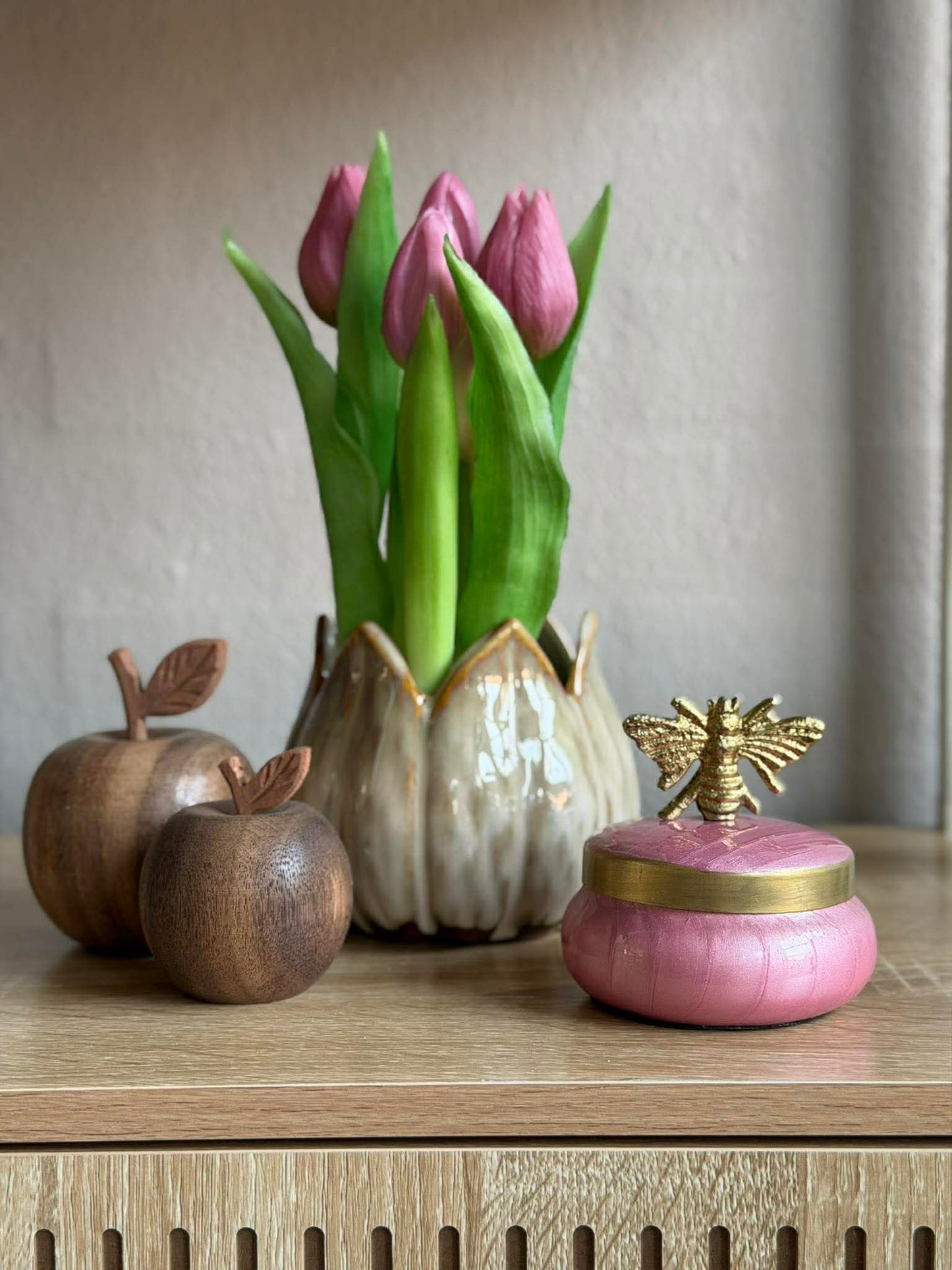 Krukke med låg – Pink med Bi