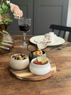 Tapas - 3 skåle på rundt fad