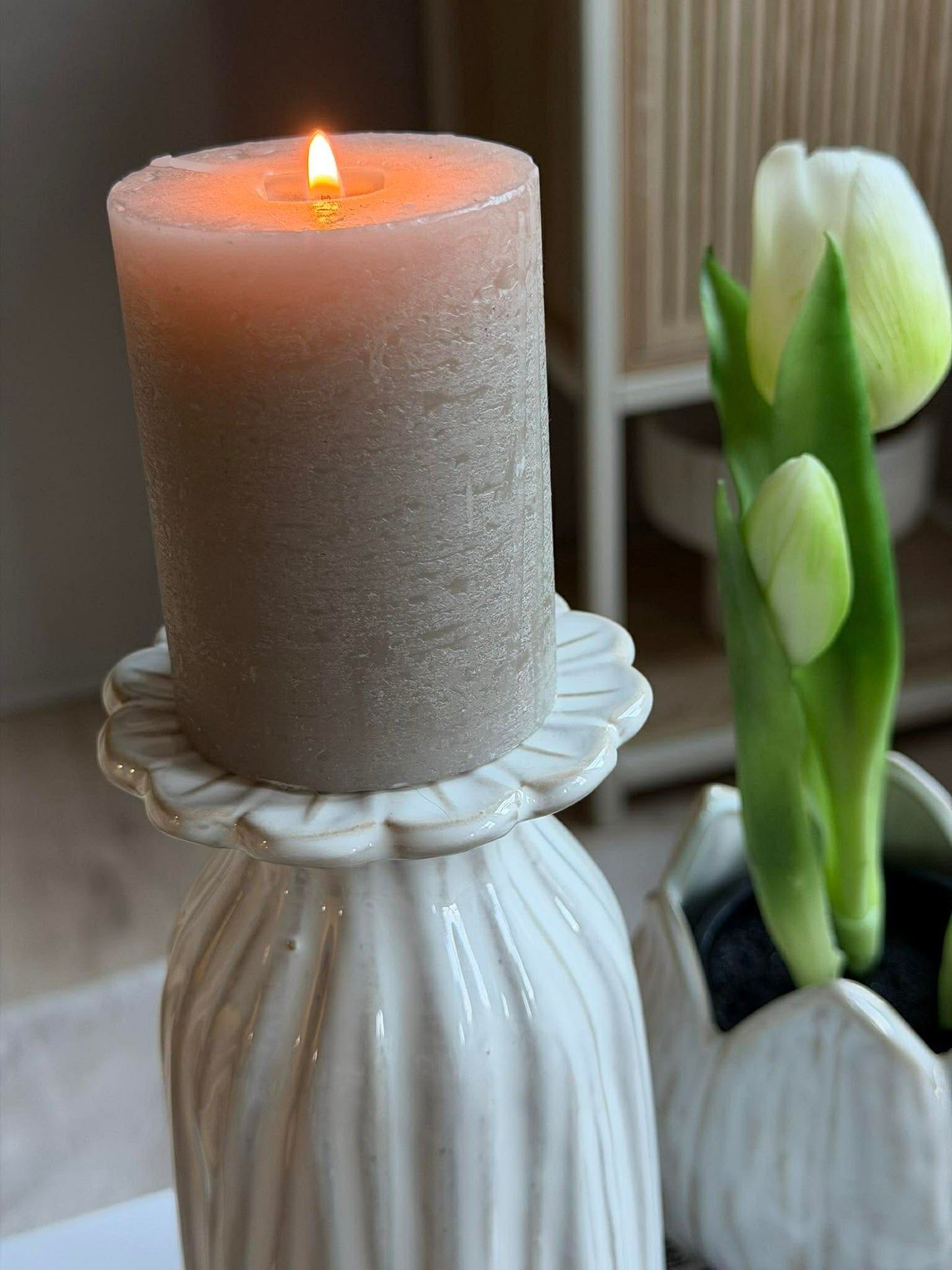 Vase flower - Beige