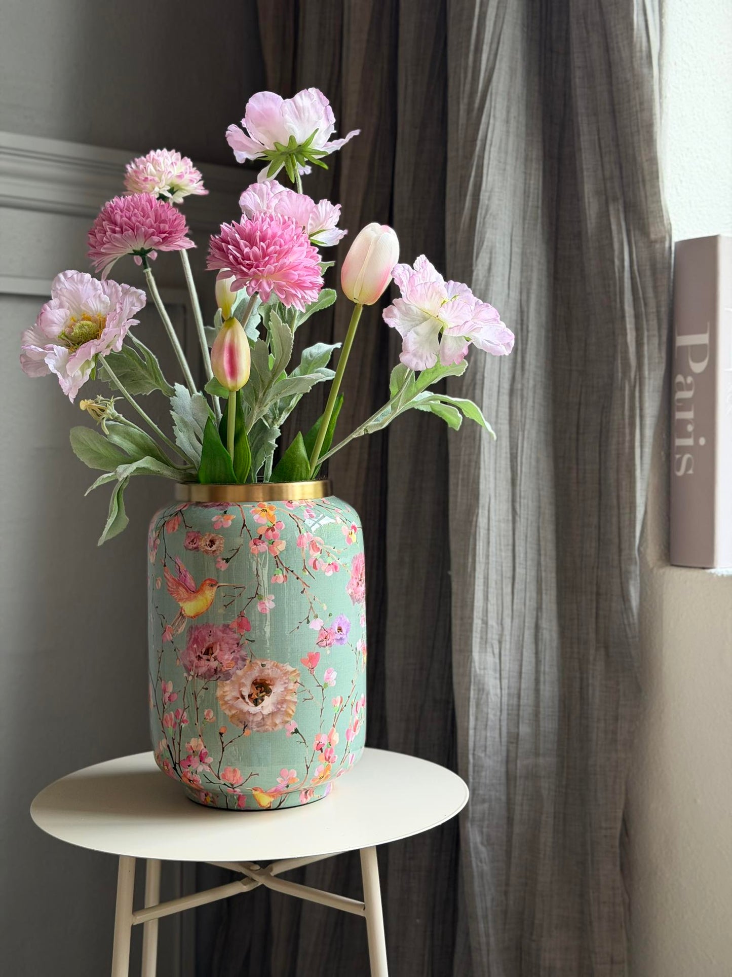 Vase Flower print  - Grøn