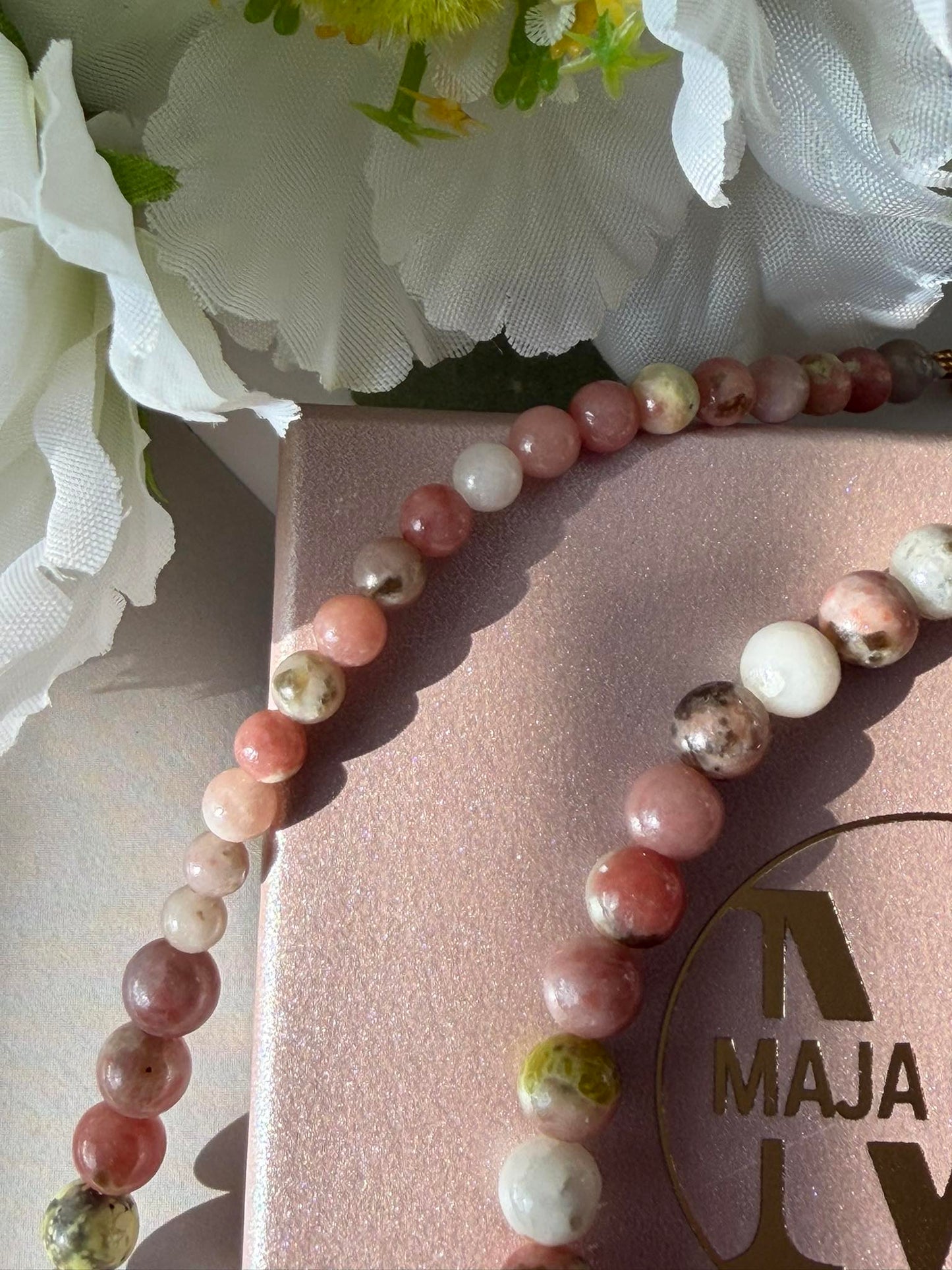 Halskæde Jasmin - Natur Rose
