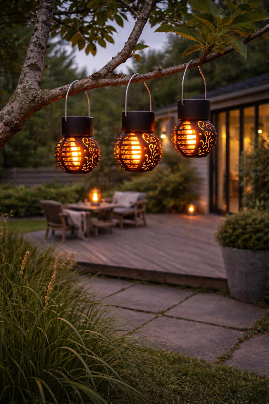 Lanterne med solceller - Saga black