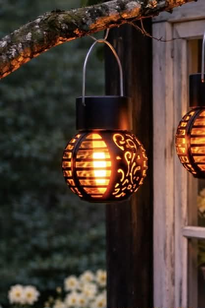 Lanterne med solceller - Saga black