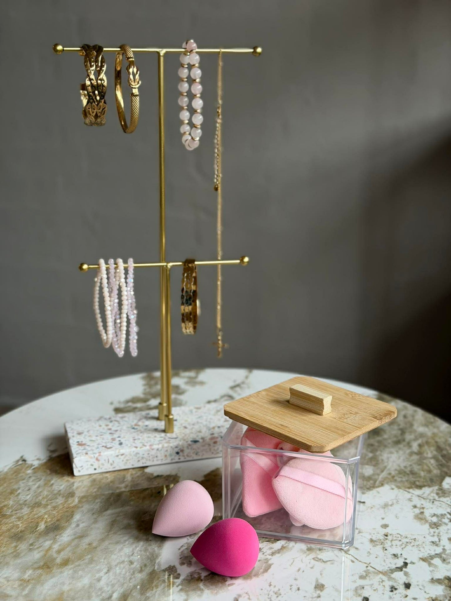 Makeup organiser med svampe - Firkantet