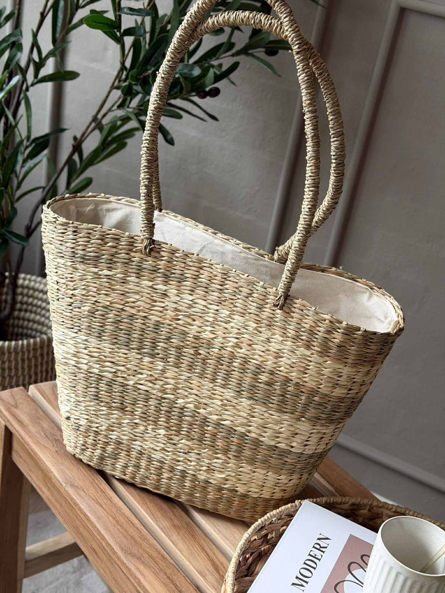 Shopper - Søgræs Striber