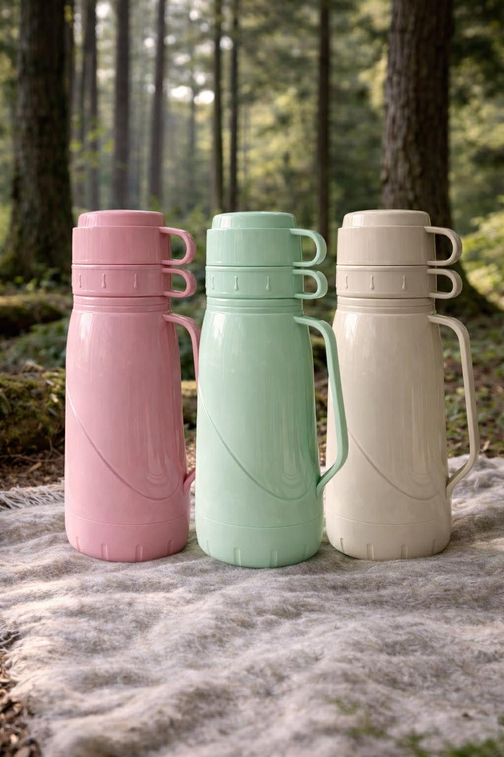 Termoflaske RETRO med kop - Flere farver