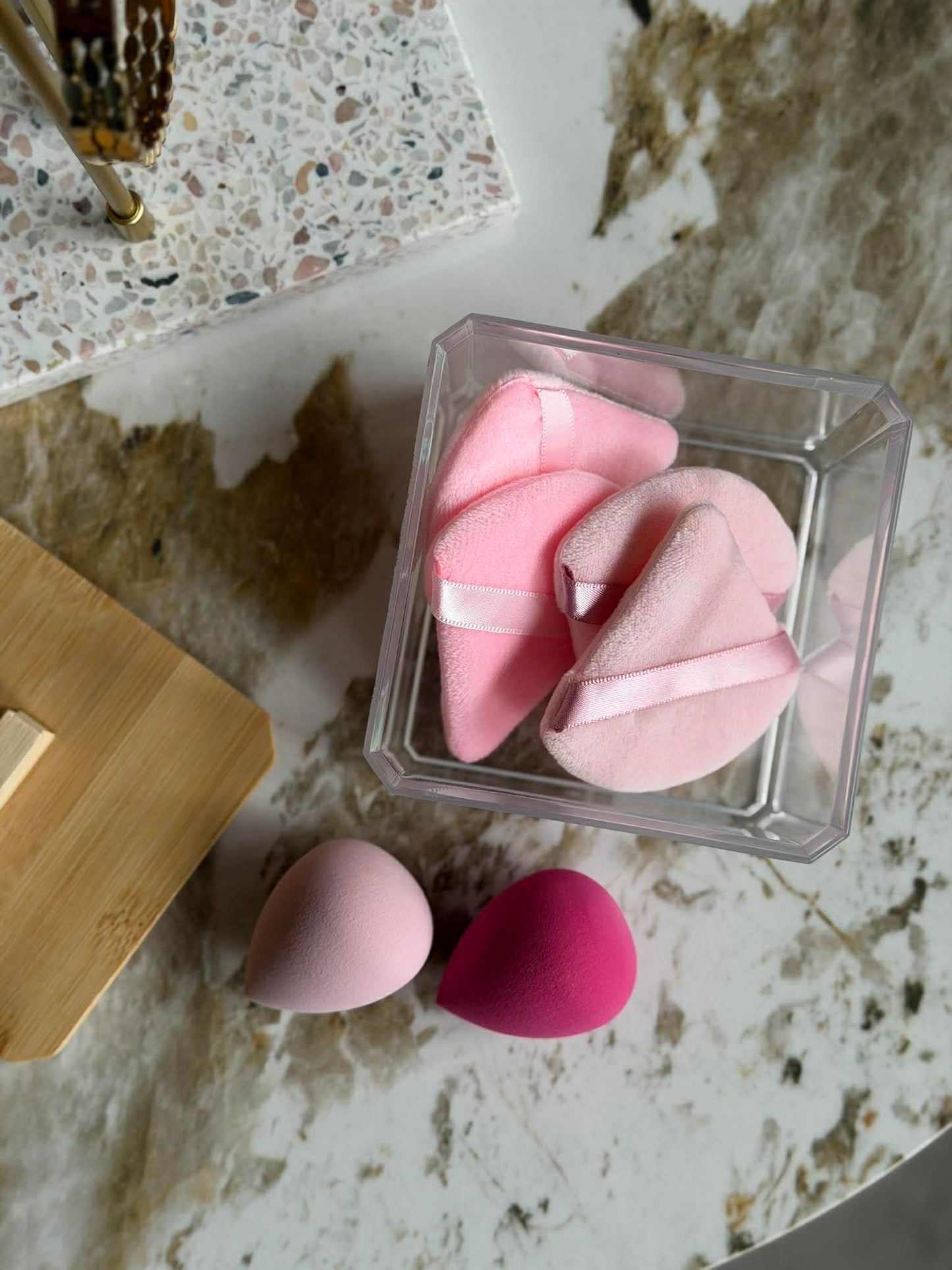 Makeup organiser med svampe - Firkantet