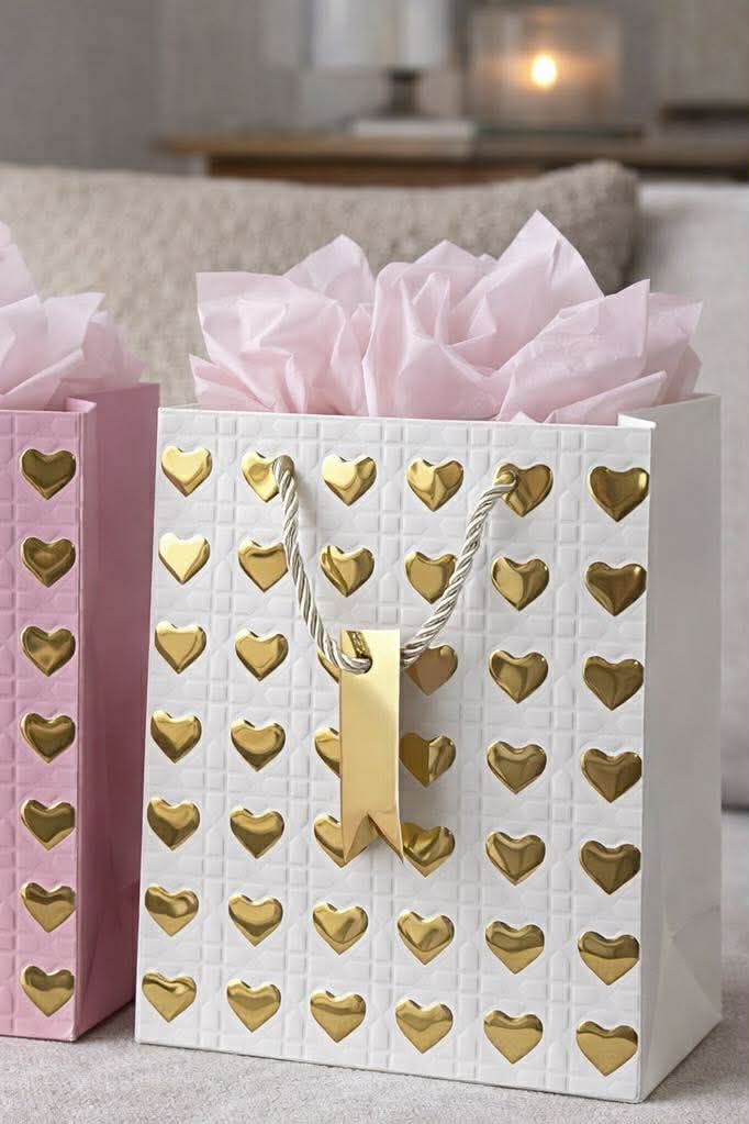 Gavepose Medium med Hjerter - Color Mix 1 stk.