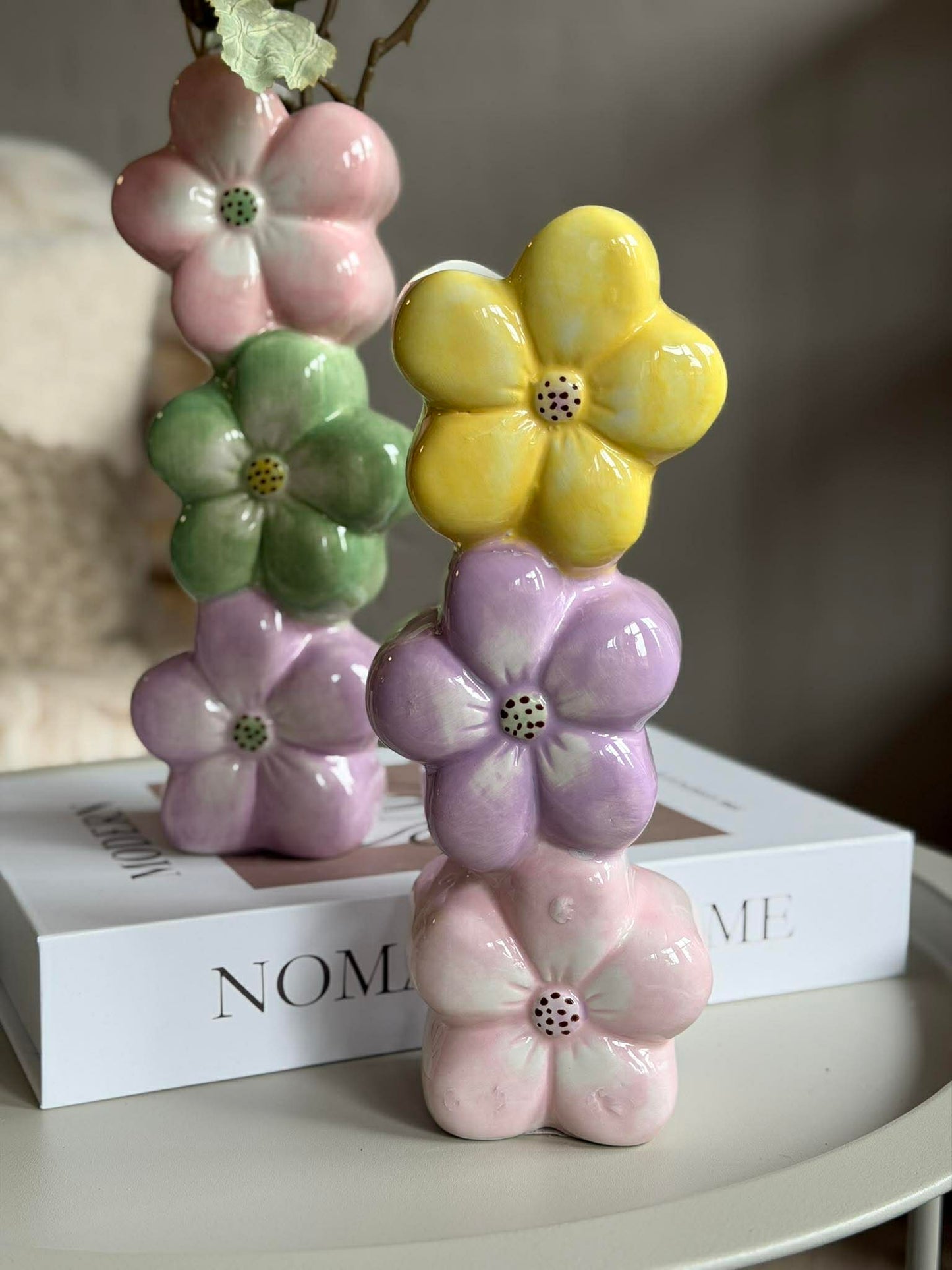 Vase med pastel blomster - Color mix