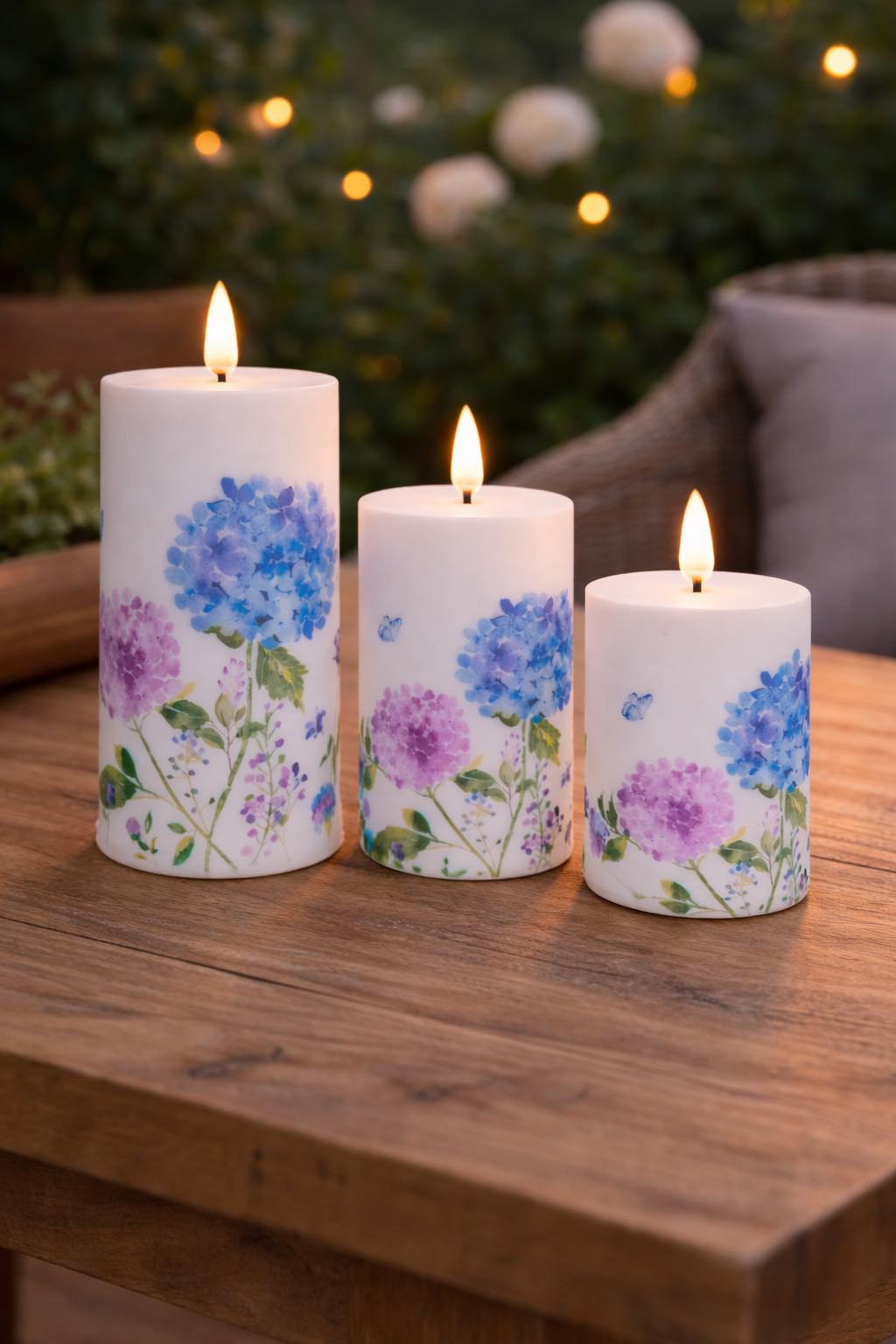 Udendørs Bloklys Flower - Sæt af 3 stk