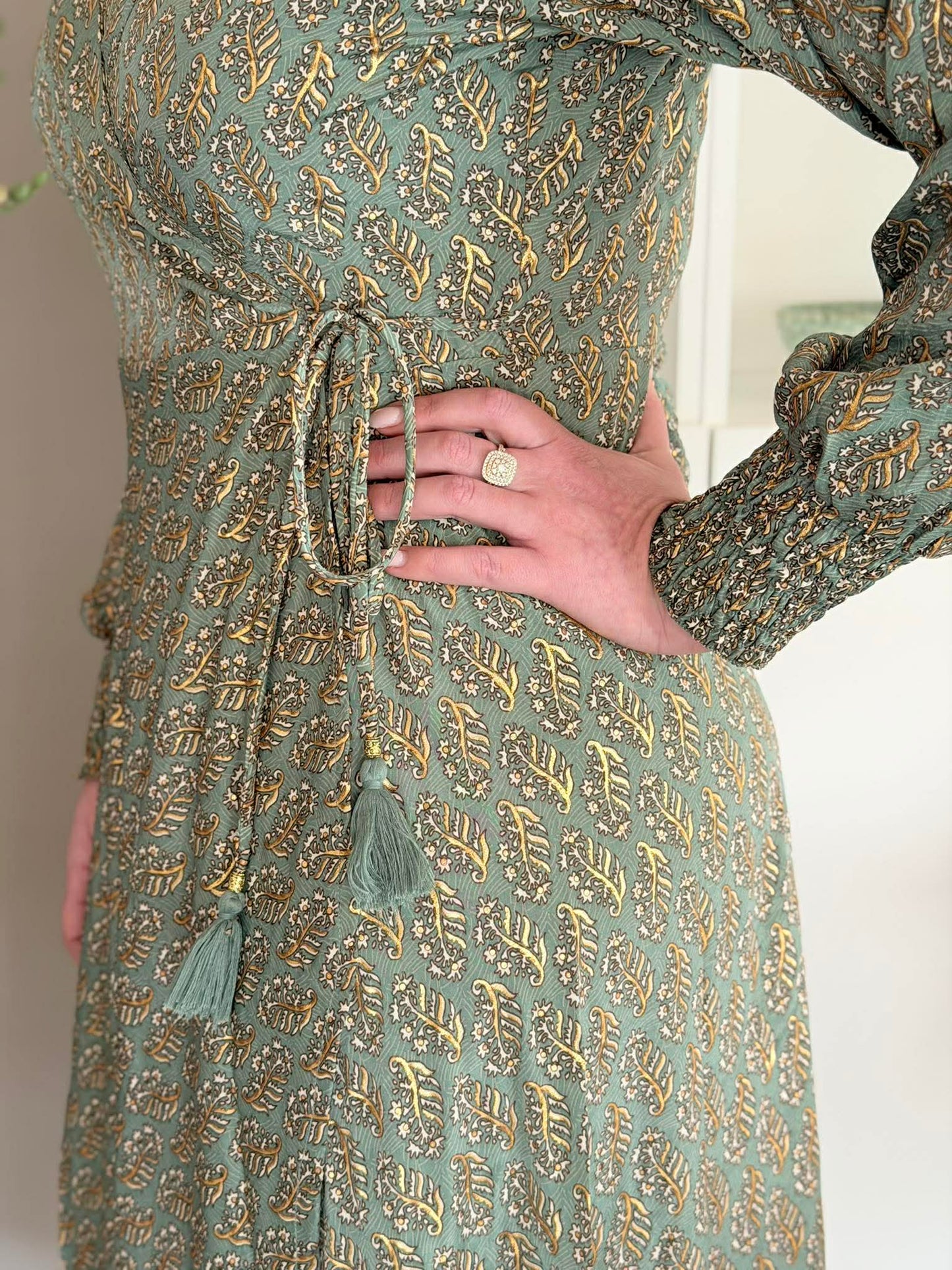Kjole Luna wrap - Olive Mist