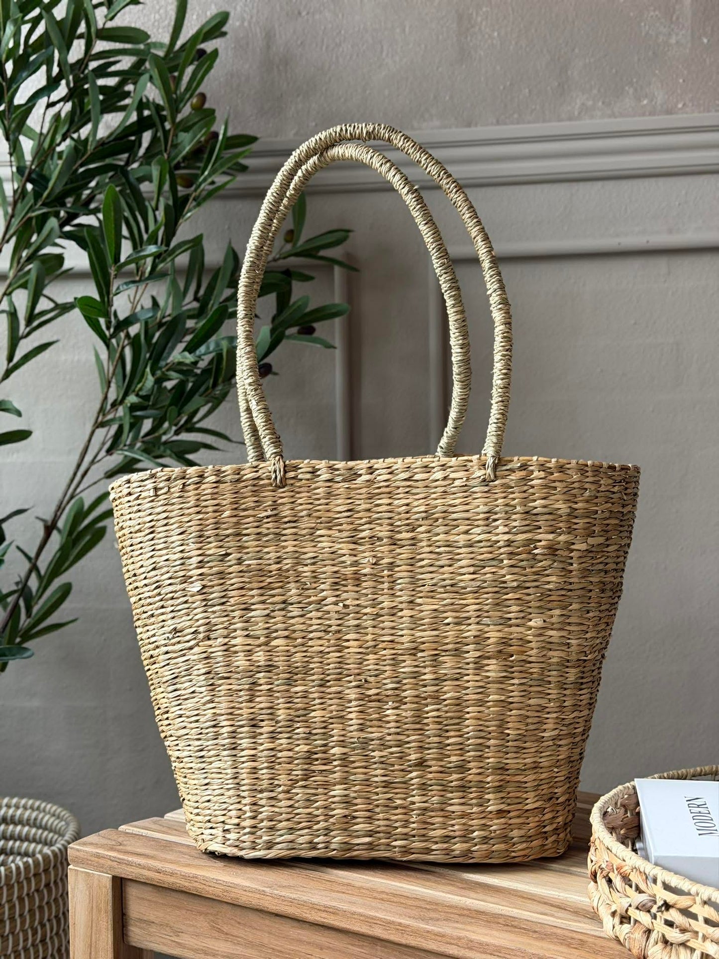 Shopper - søgræs med kanvas