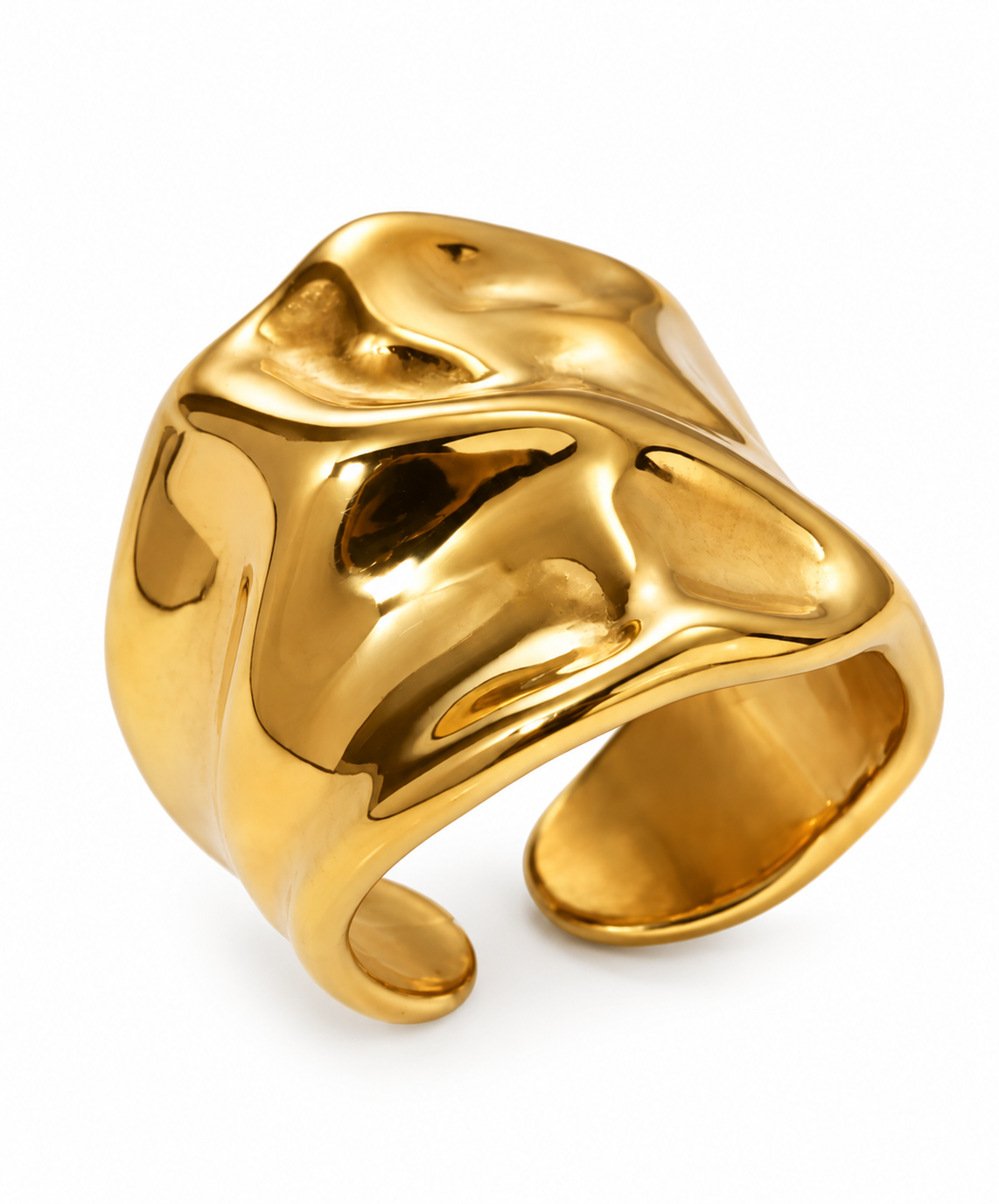Ring Vandfast - guldbelagt