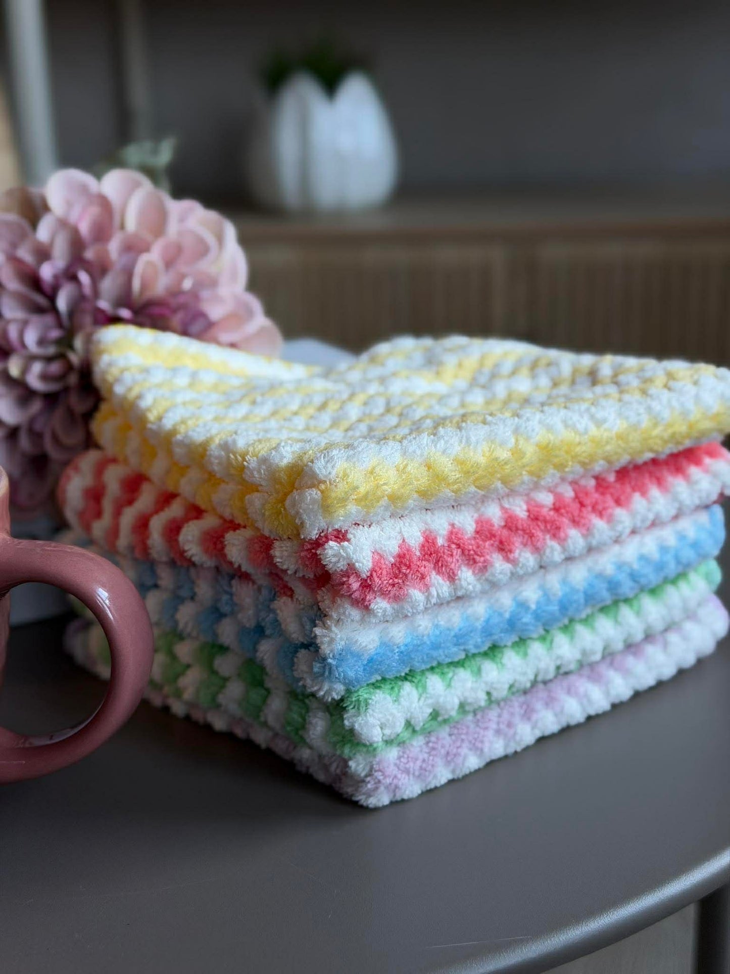 Microfiberklude Striber - Pakke med 5 stk