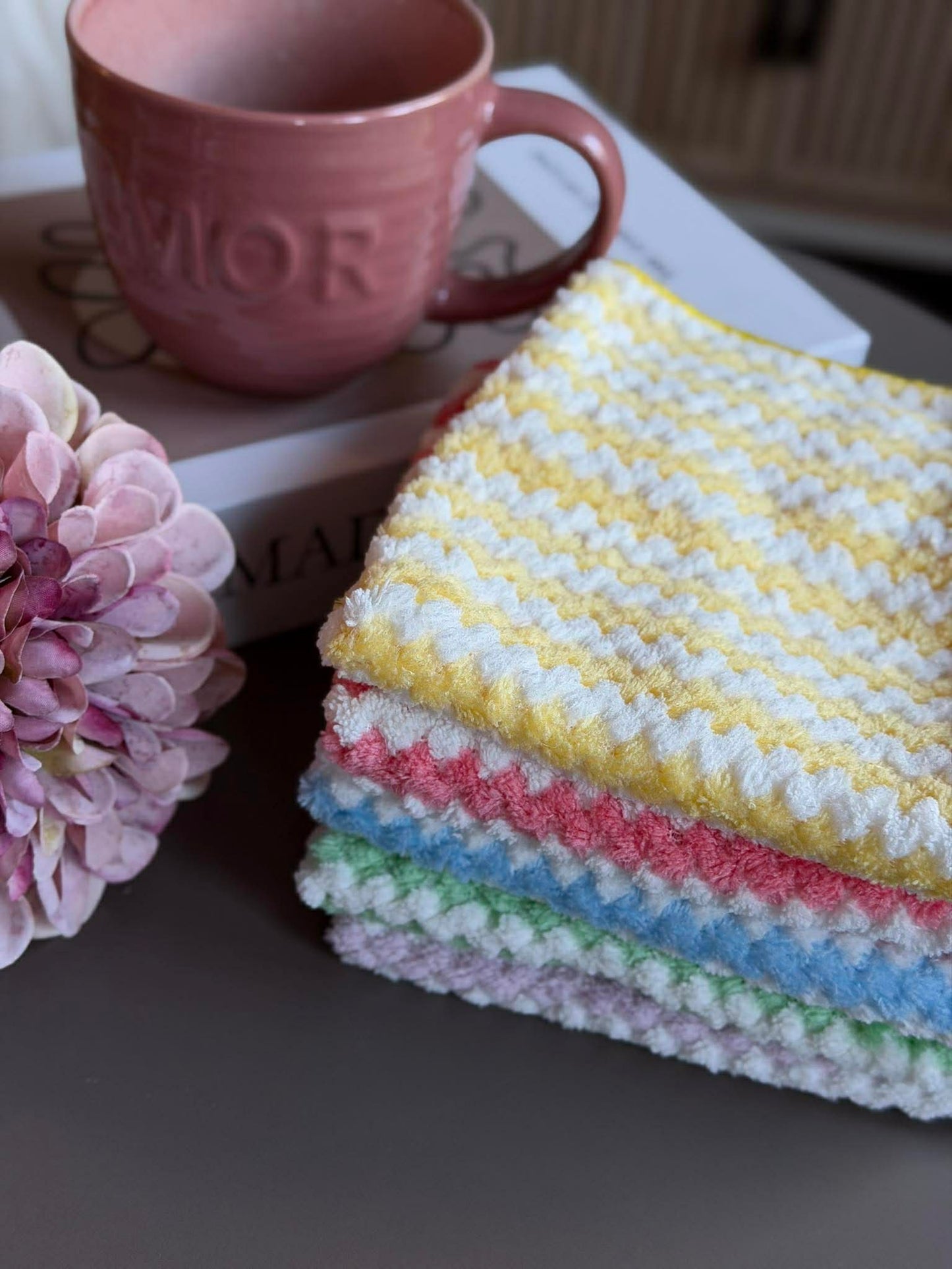 Microfiberklude Striber - Pakke med 5 stk