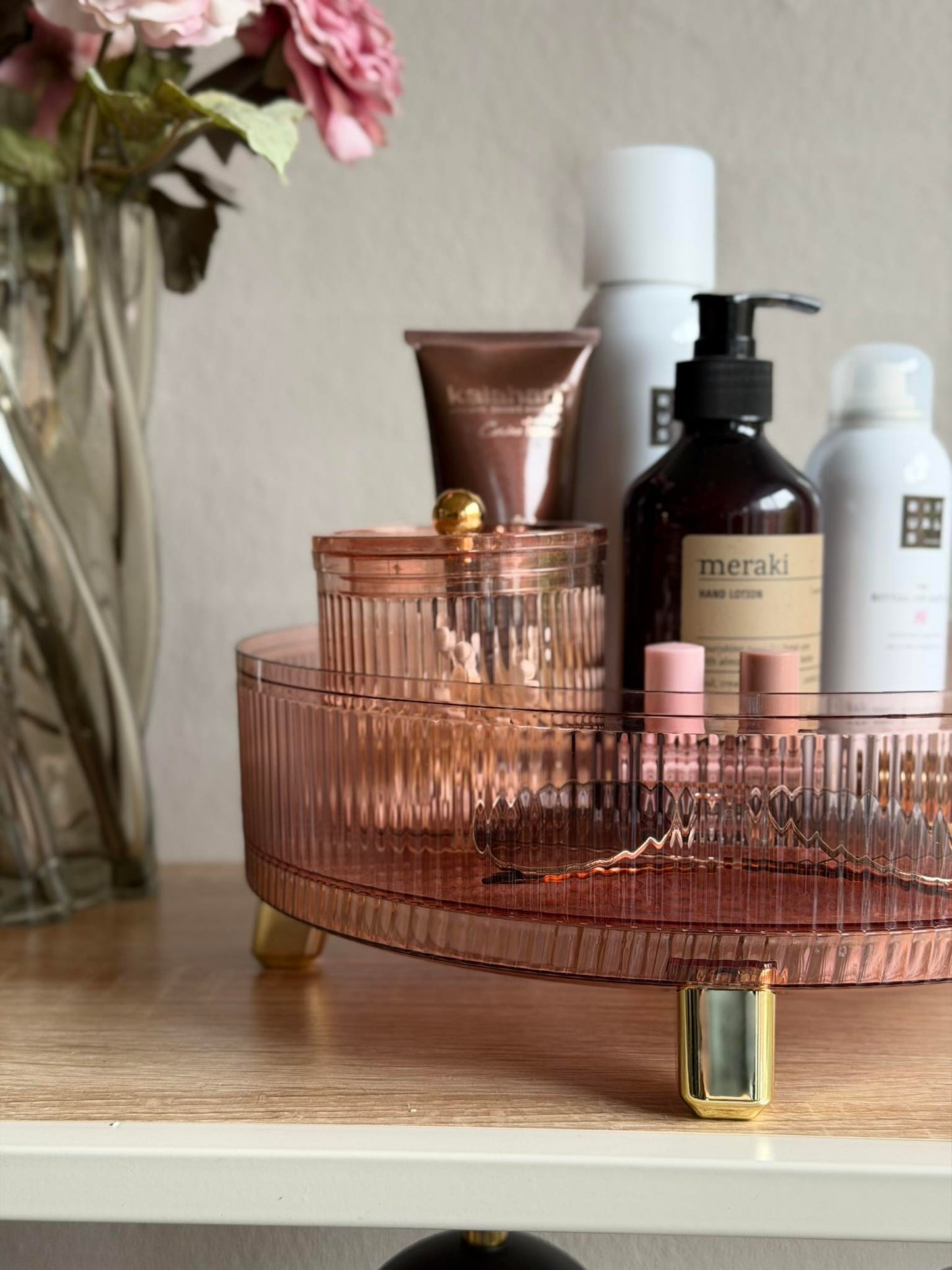 Rund Makeup organiser - Rosa