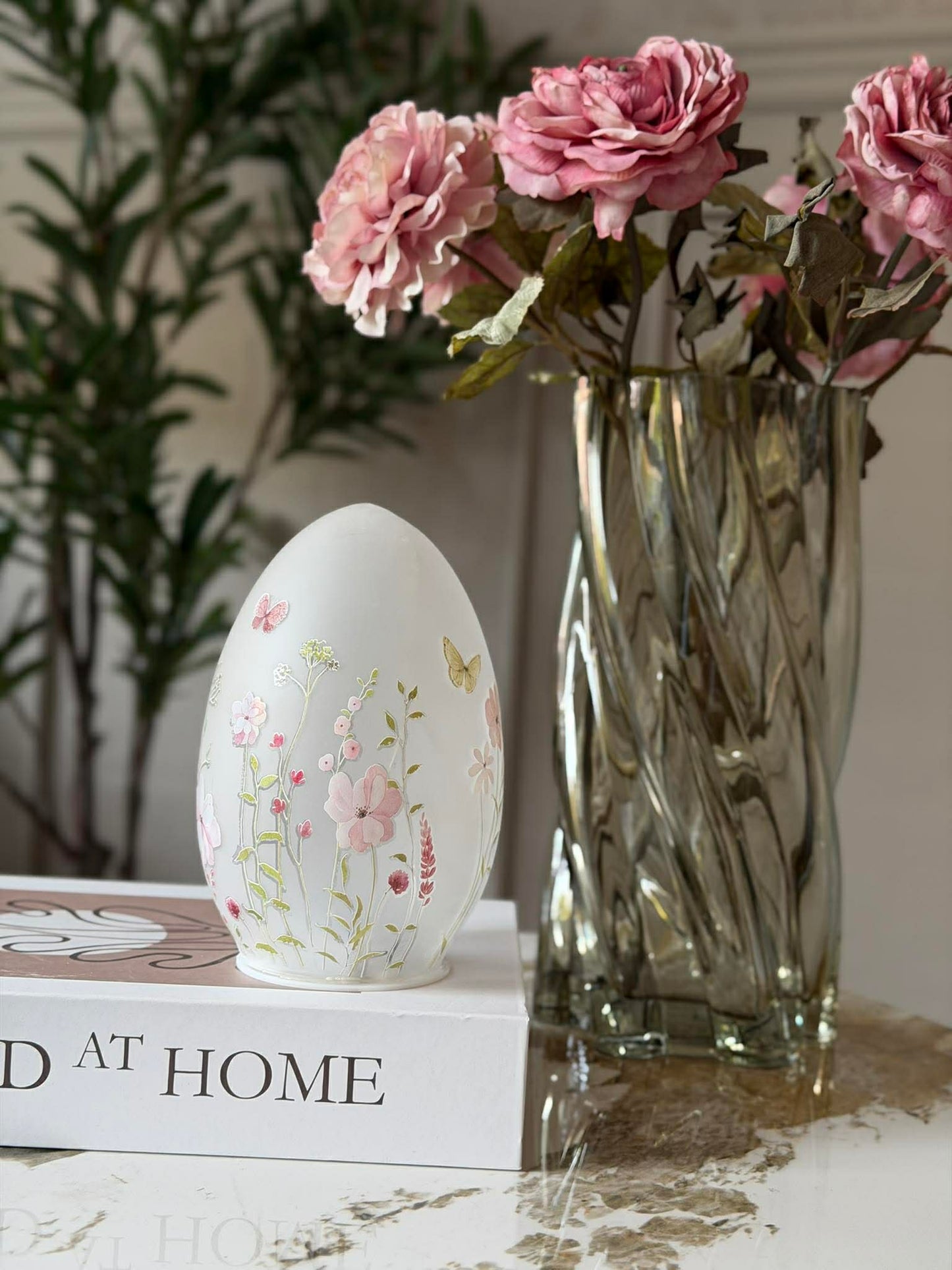 Lampe LED med blomster
