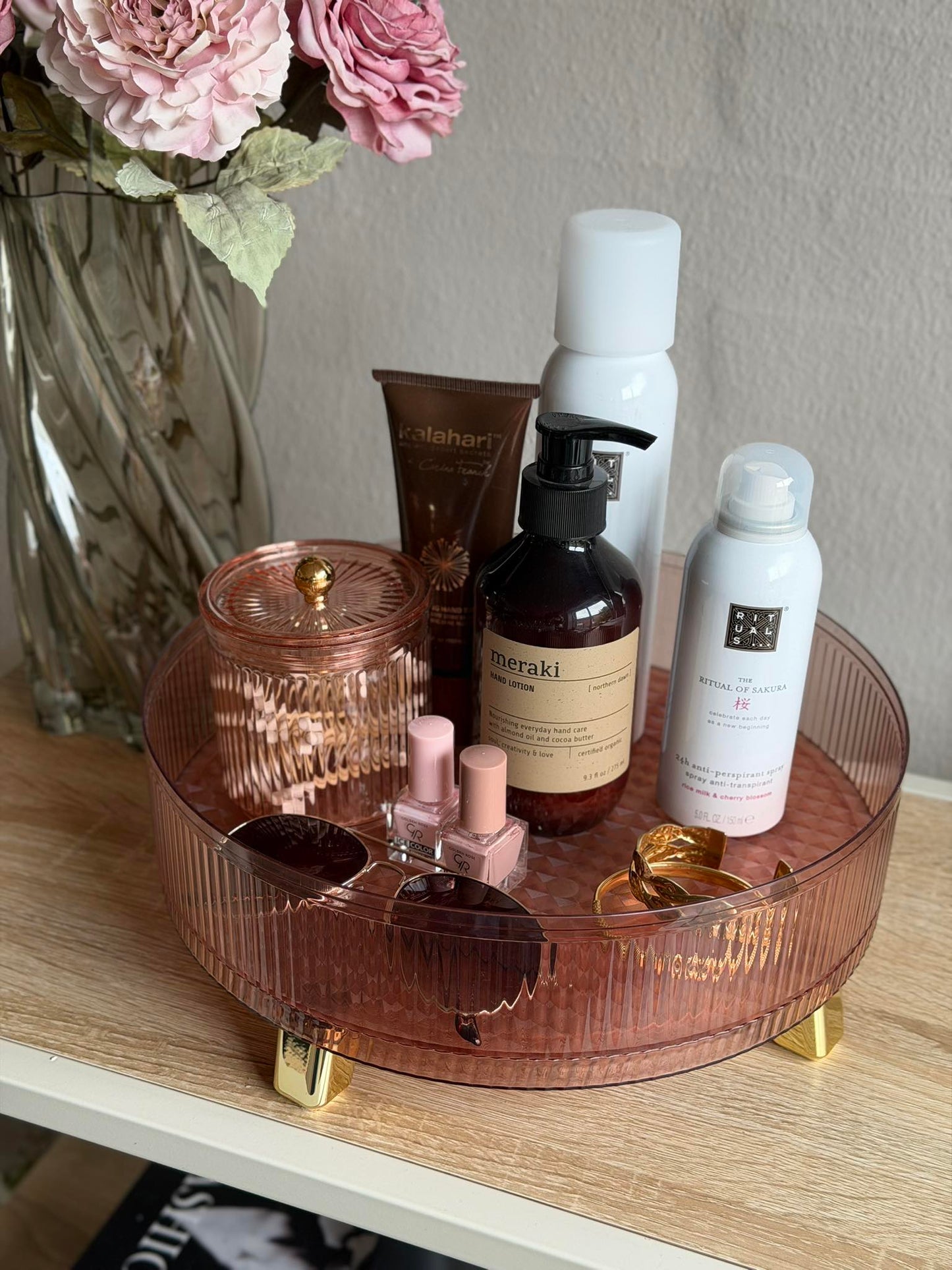 Rund Makeup organiser - Rosa