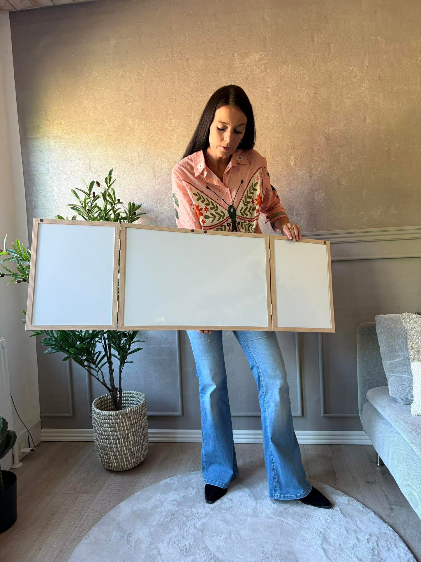 Foldbar whiteboard og opslagstavle
