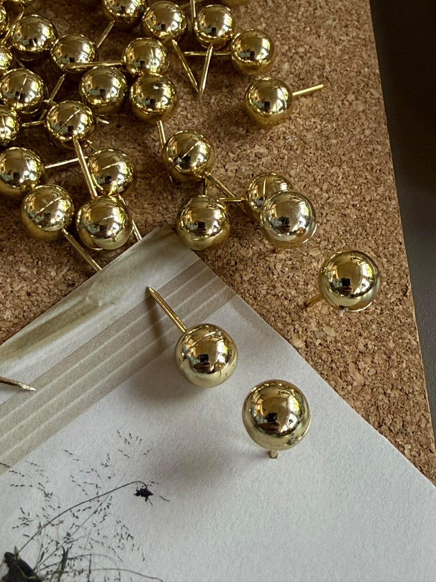 Tegnestifter med kugle Guld - 43 stk.