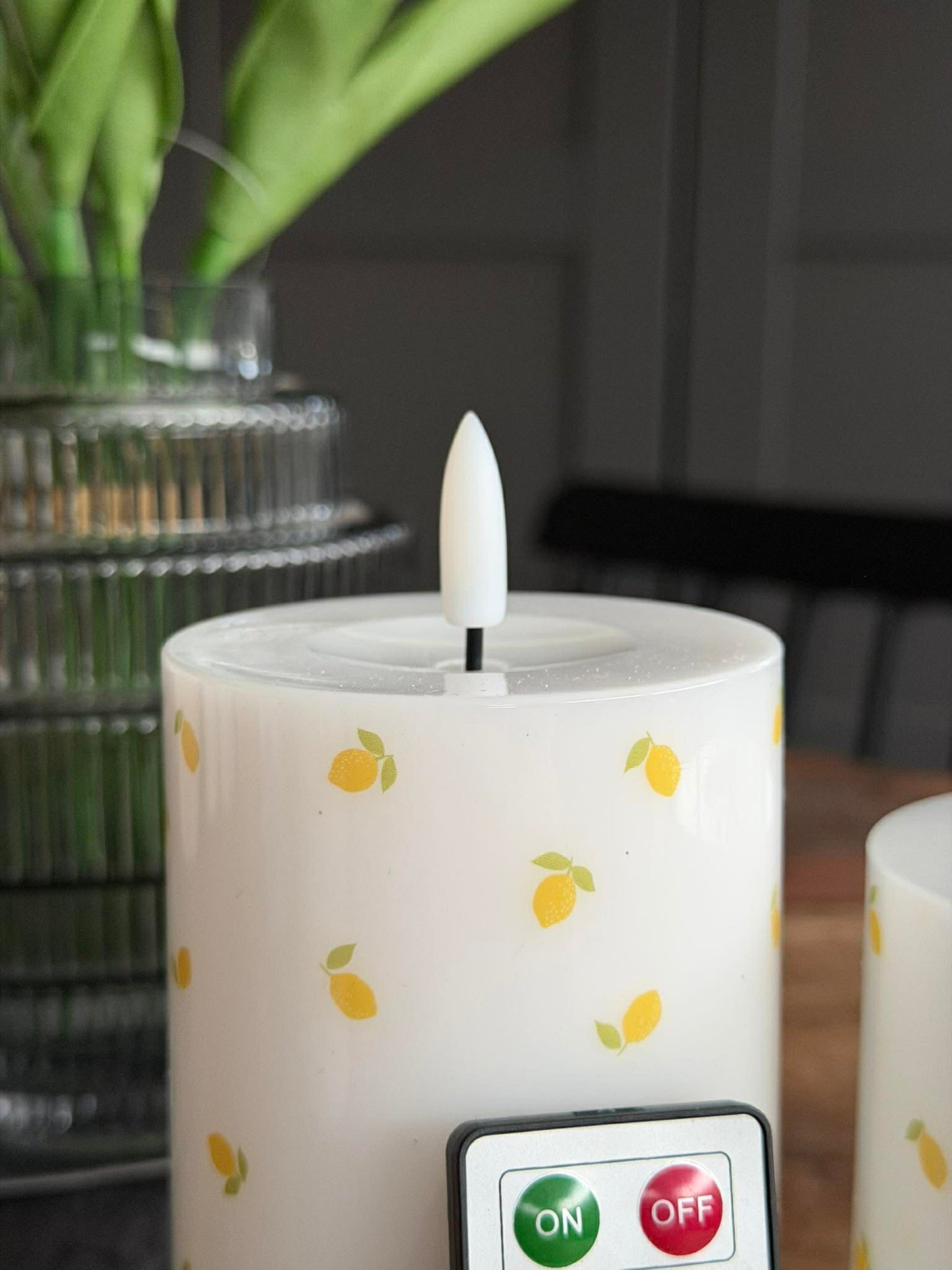 LED Bloklys TWINKLE Citrus - Sæt med 2 stk
