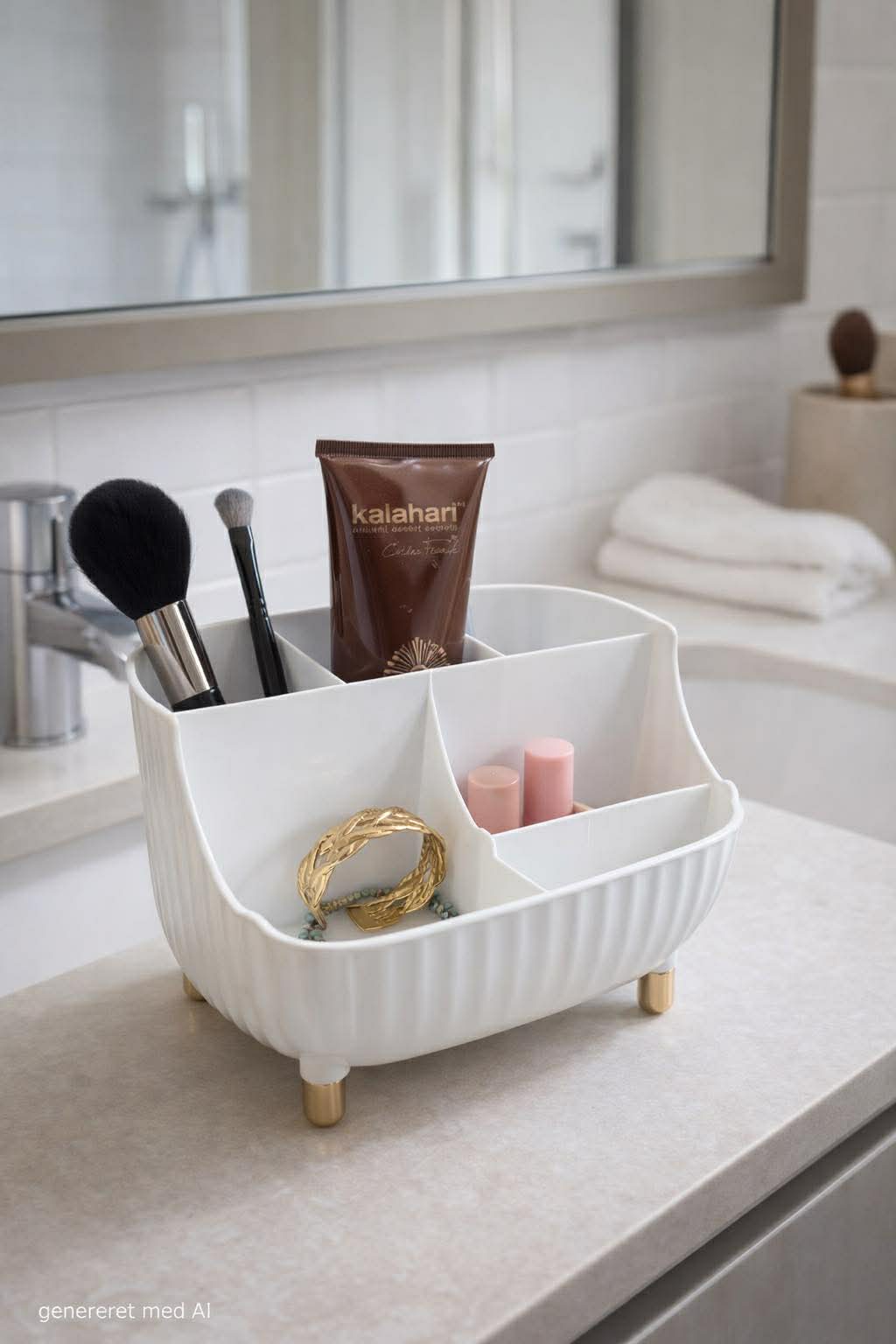 Makeup organiser 6 rum- Hvid