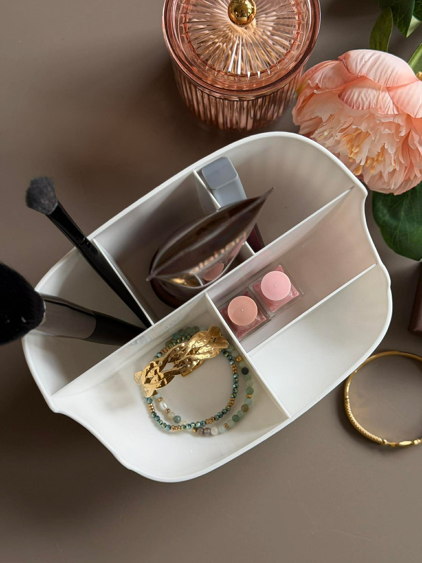 Makeup organiser 6 rum- Hvid