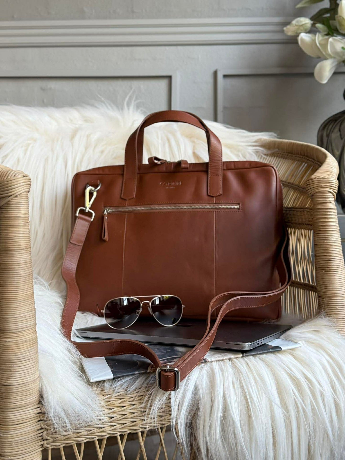 Laptoptaske - LUND New Cognac