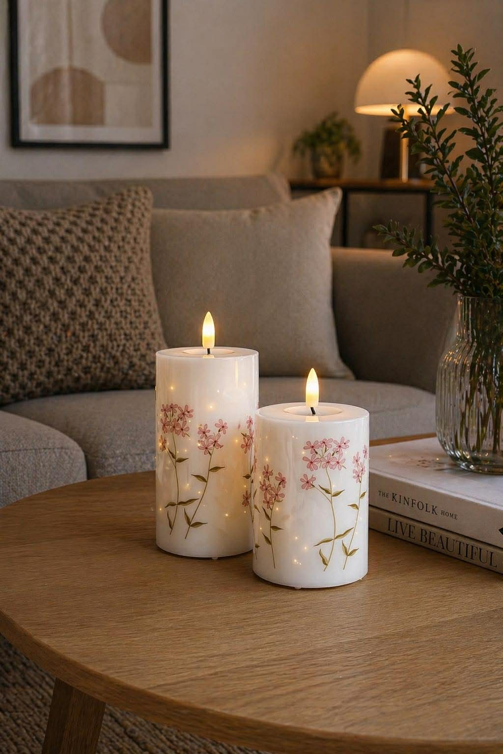 LED Bloklys TWINKLE flower - Sæt med 2stk.