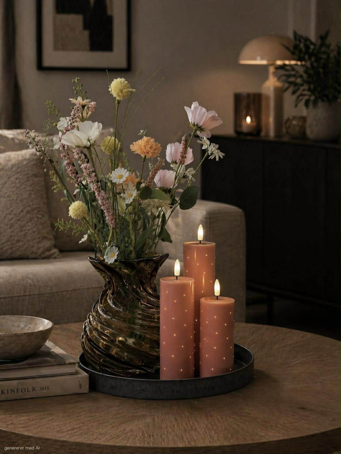 Bloklys TWINKLE Rosa - Sæt med 3 stk.