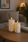 LED Bloklys TWINKLE Citrus - Sæt med 2 stk