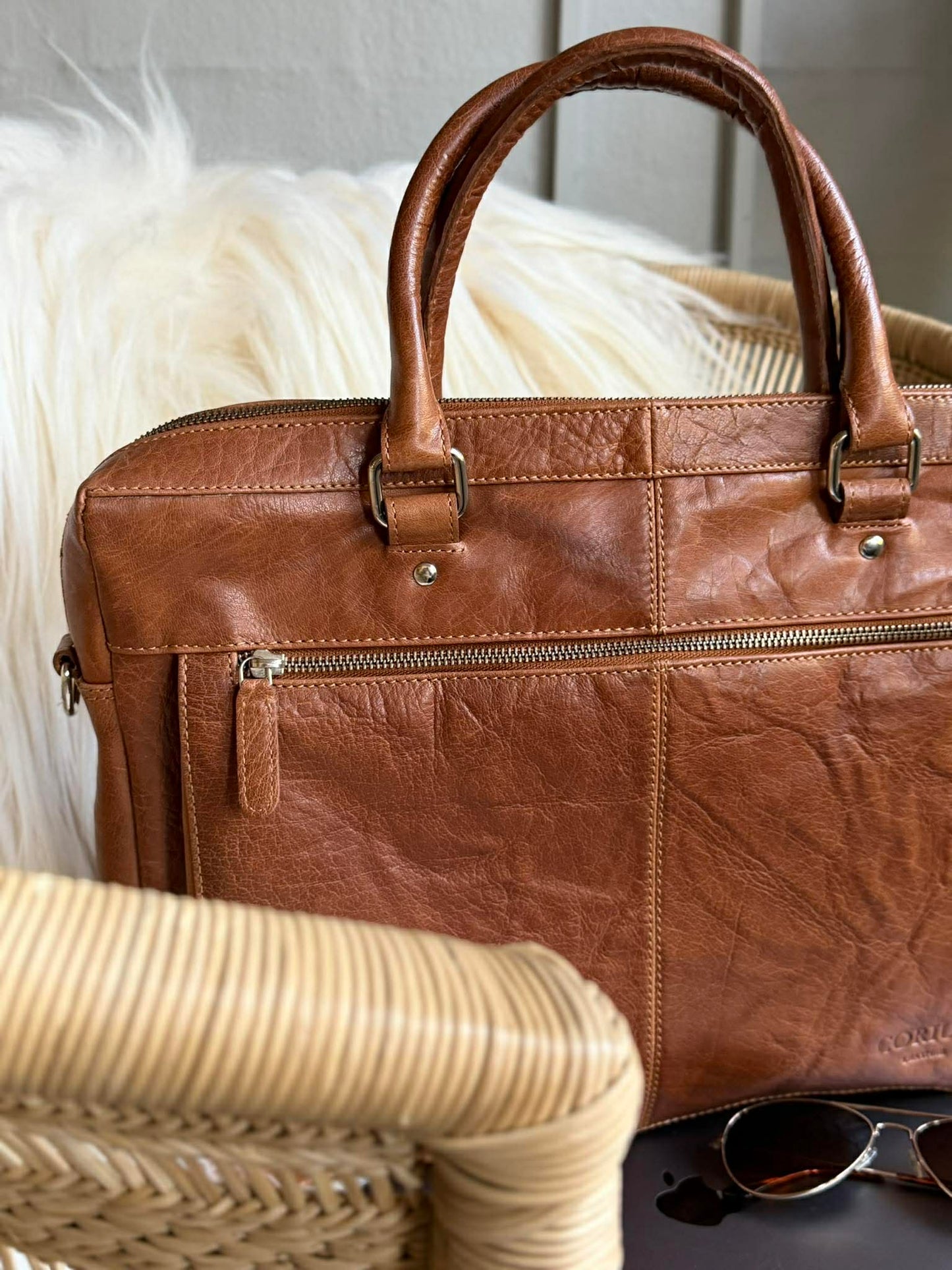 Laptop / arbejdstaske - New Maisy Cognac