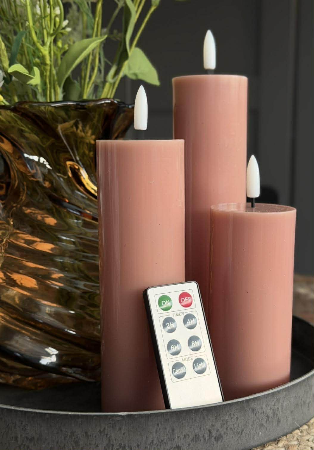 Bloklys TWINKLE Rosa - Sæt med 3 stk.