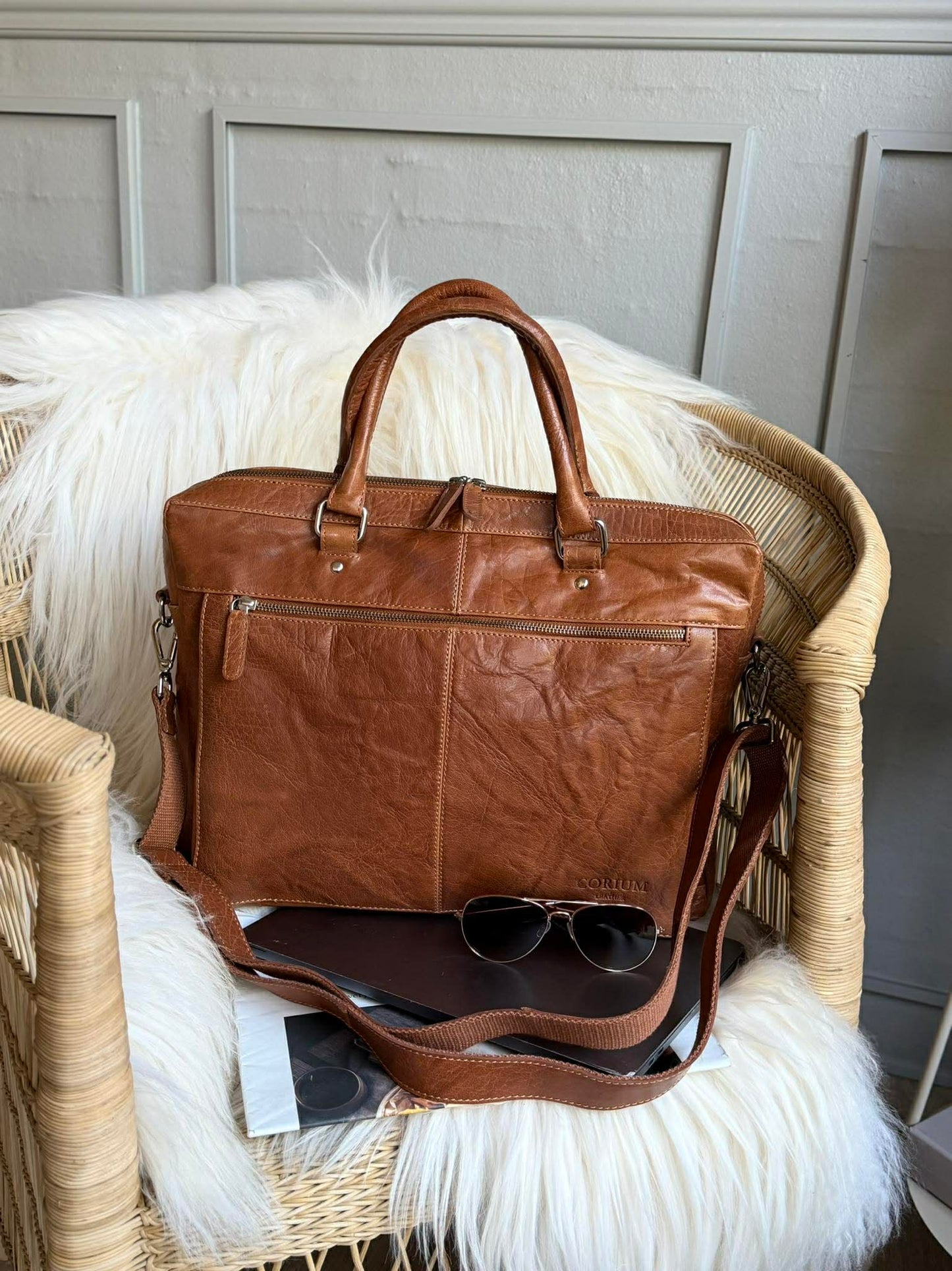Laptop / arbejdstaske - New Maisy Cognac