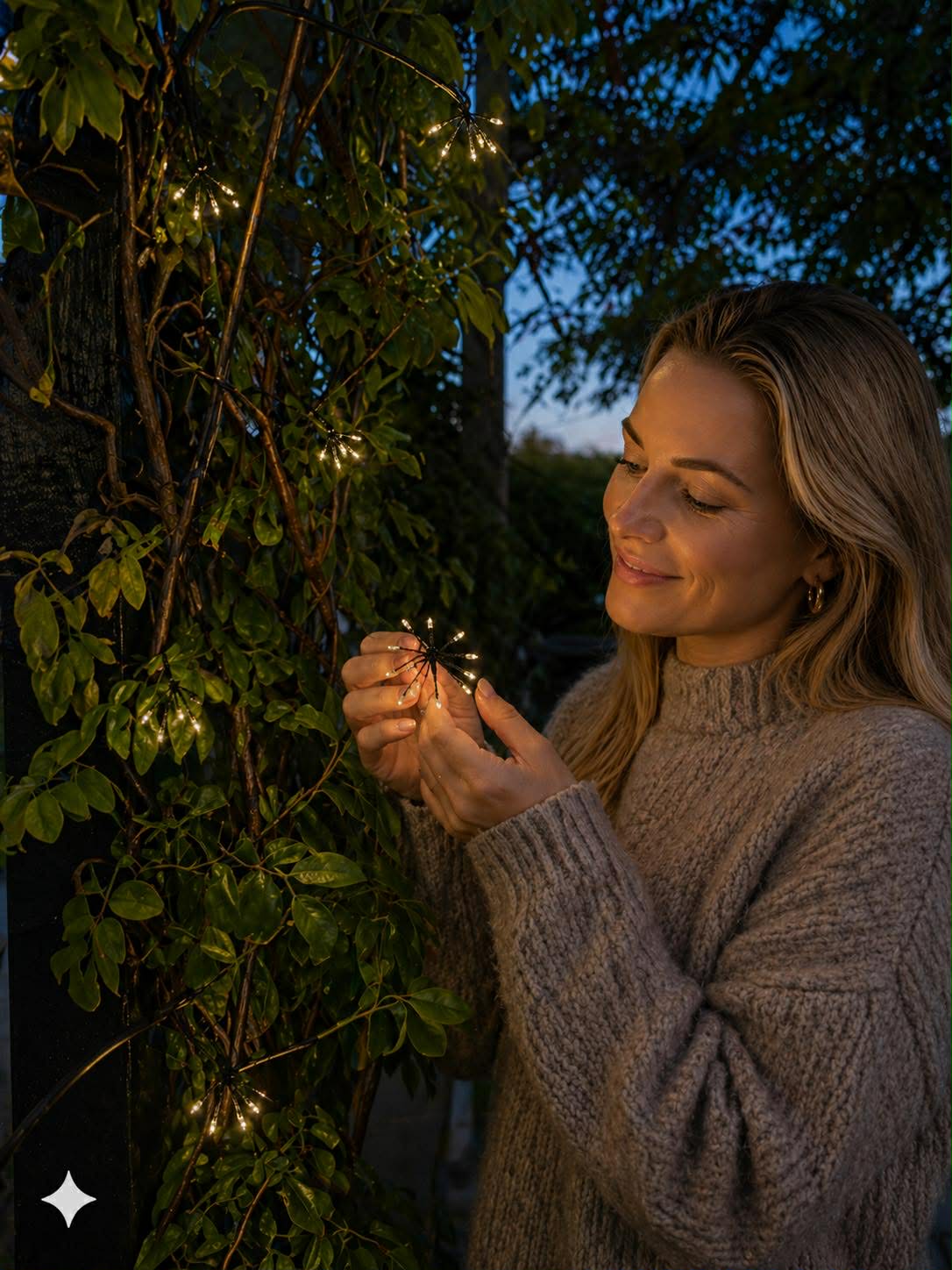Lyskæde SILJA med solceller