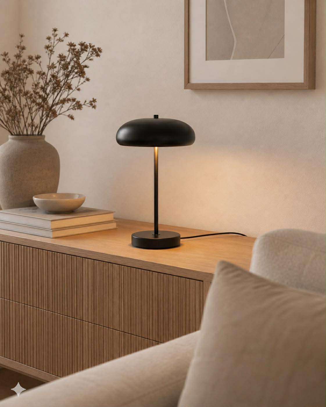 Bordlampe - Sort metal