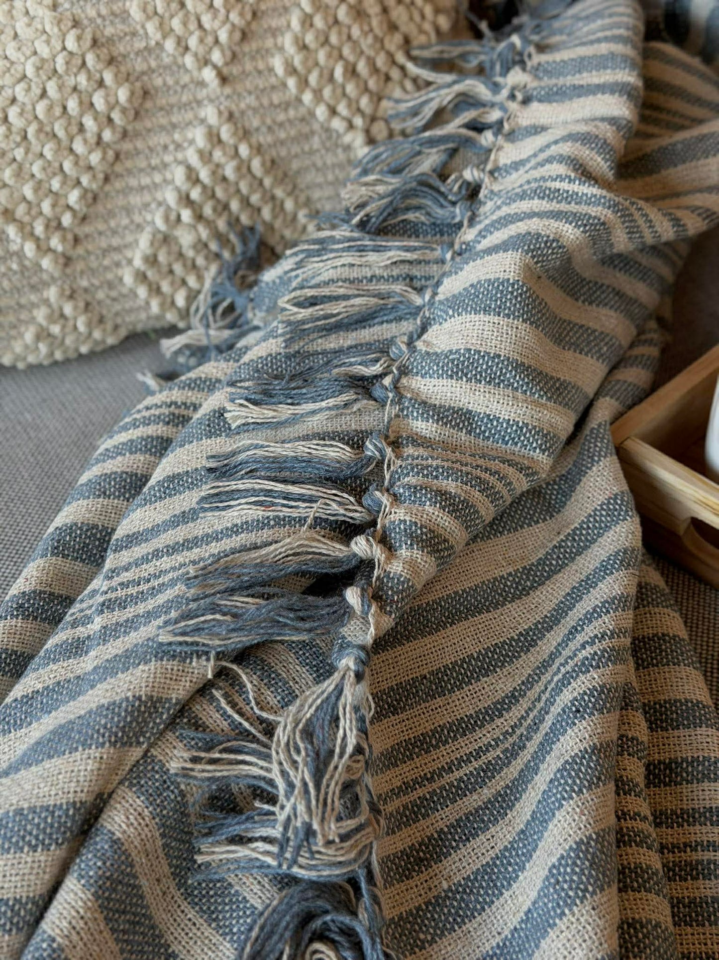 Plaid SKAGEN - Blå strib