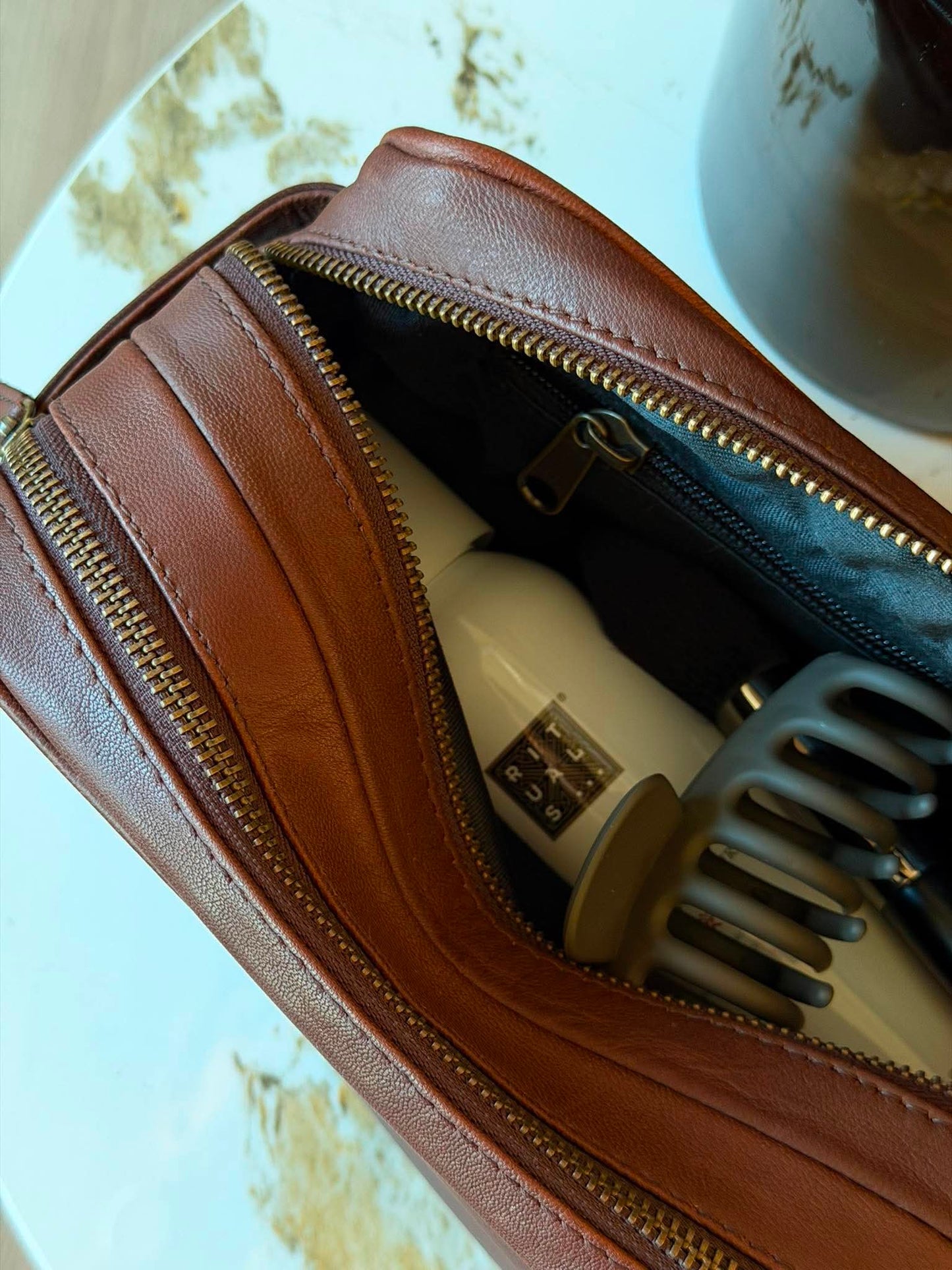 Toilettaske dobbelt Faust - Dark brown