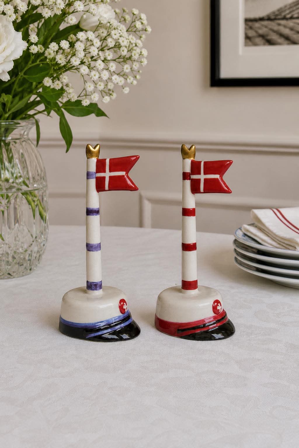 Studenterflag med striber 18 cm - Flere farver